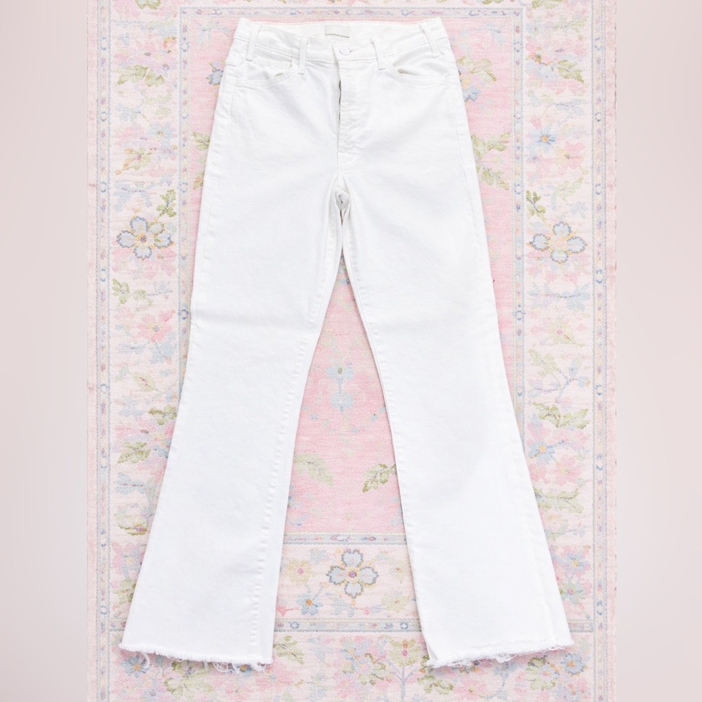 Like New MOTHER The Hustler Ankle Fray White Jeans Fairest Of Them All Size: 28 - Picture 7 of 15